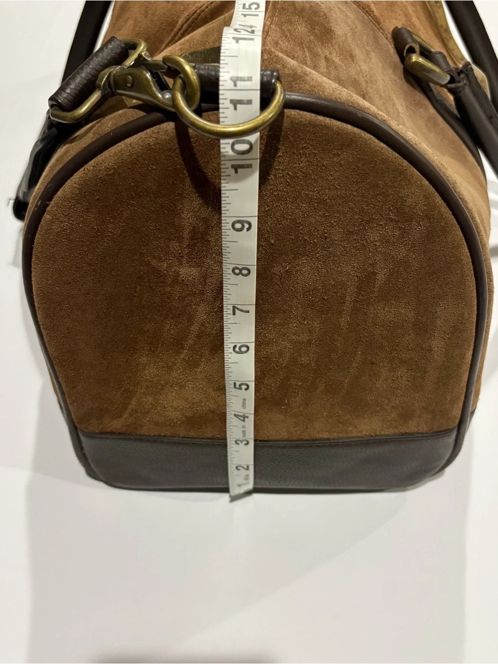 Marlboro Vintage Leather Suede Grit Weekender Duffel Bag Brown large